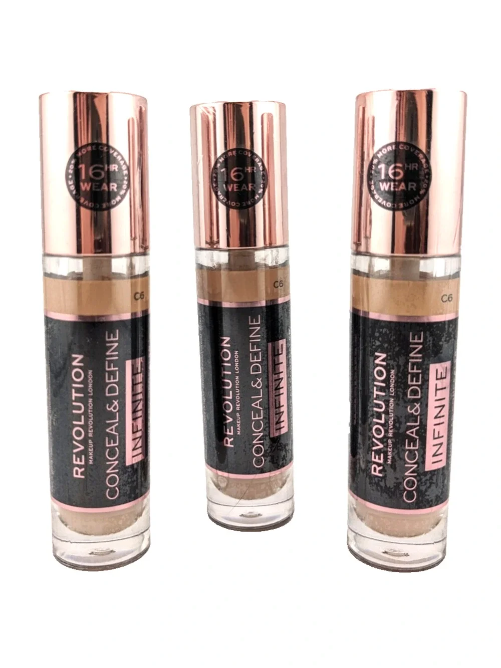 3PACK Revolution Concealer & Define Infinite 16Hr Longwear C6 Niacinamide SEALED